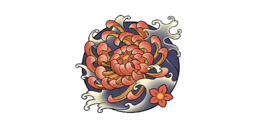 Sticker Kiku Tattoo