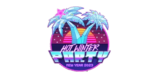 Sticker Hot Winter Party Gold