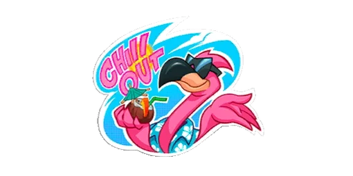 Sticker Flamingo Chill